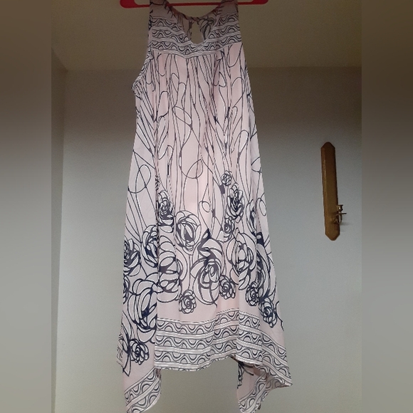 Women's Pink and Blue Floral Dress - Picture 1 of 4